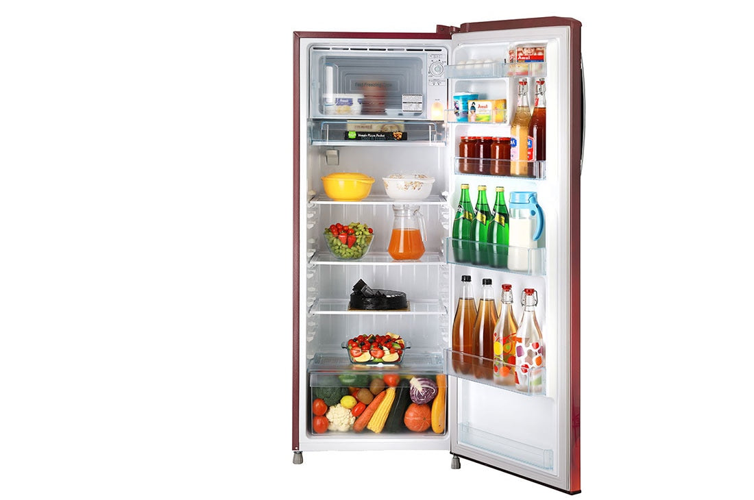 LG 270 L Single Door Refrigerator with Smart Inverter Compressor in Scarlet Charm Color LG 270 L Single Door Refrigerator with Smart Inverter Compressor in Scarlet Charm Color